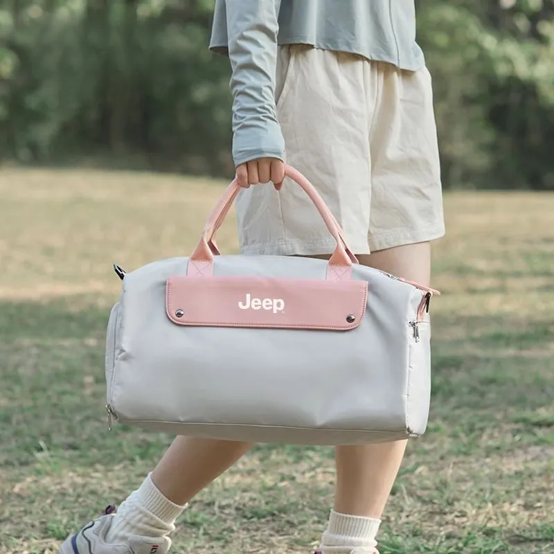 Jeep Oxford Gym Bag Tubas Women's Gray & Pink-1