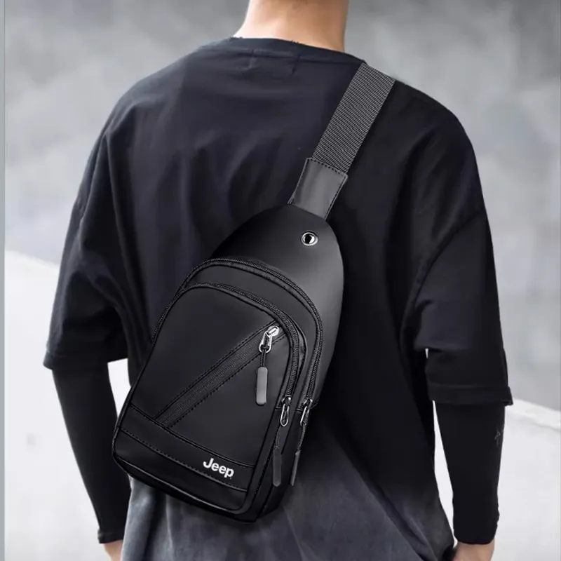 Jeep Artificial Leather Bag Men's Black-3