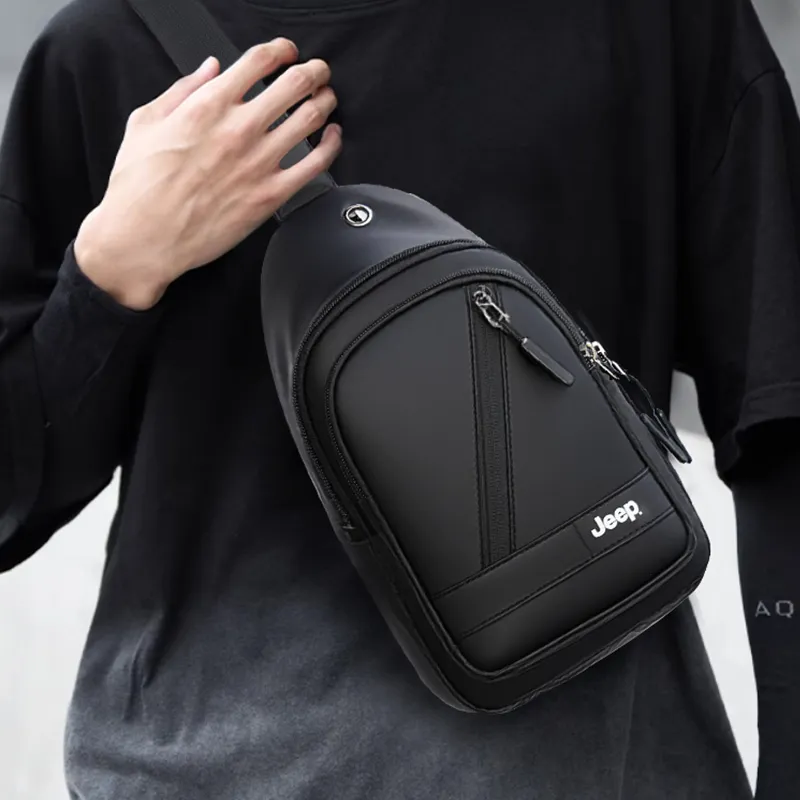 Jeep Artificial Leather Bag Men's Black-2