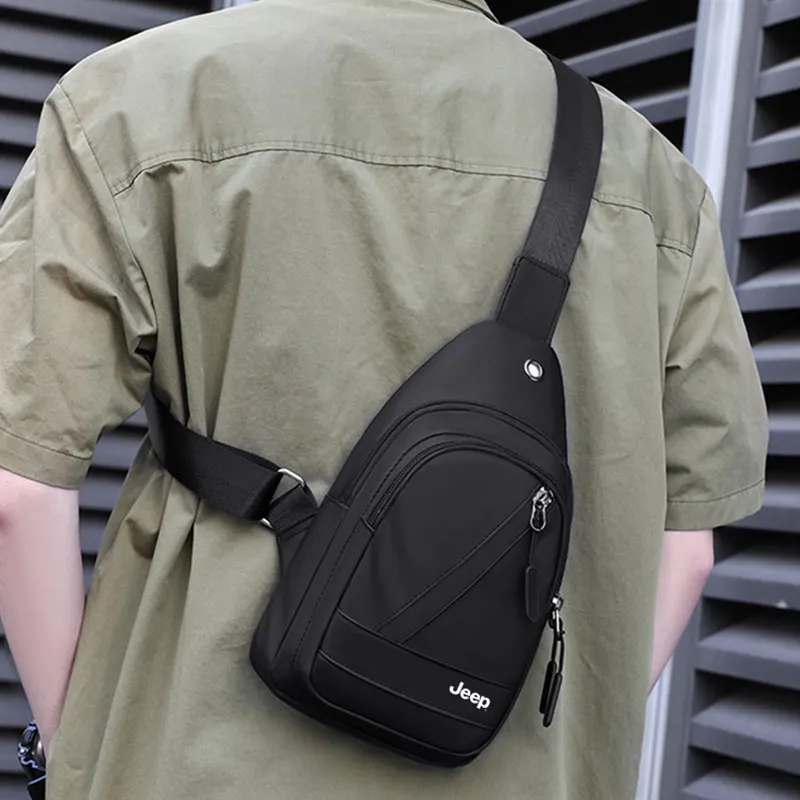 Jeep Polyester Sling Bag Men's Black-3