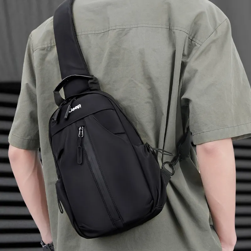 Jeep Nylon Fabric Bag Men's Black-4