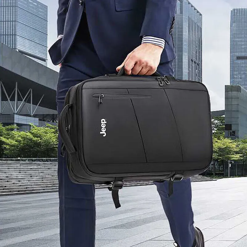 Jeep Fabric Backpack Men's Black-3