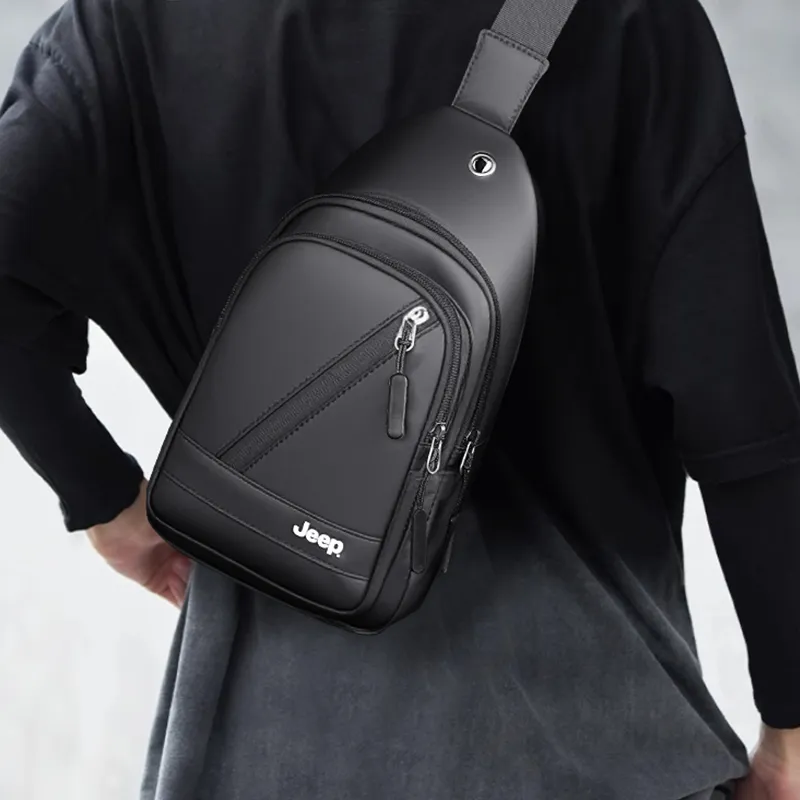 Jeep Artificial Leather Bag Men's Black-1