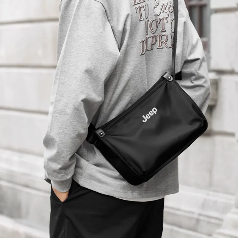 Jeep Oxford Shoulder Bag Regular Men's Black-1