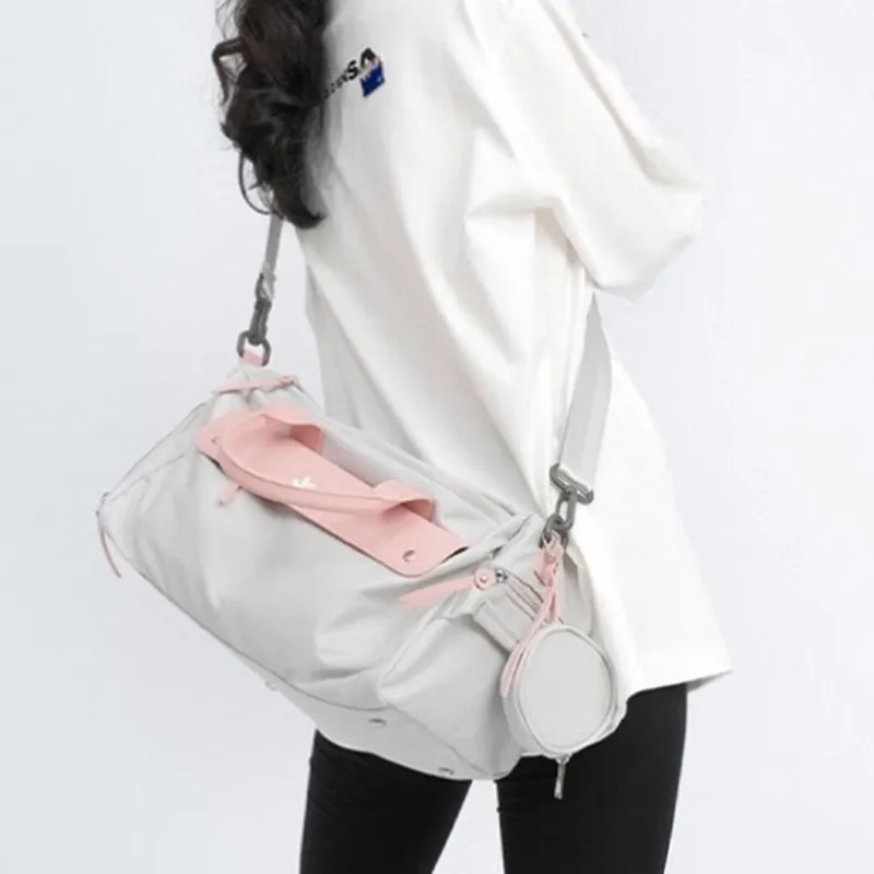 Jeep Polyester With PU Travel Bag Women's Gray & Pink-3