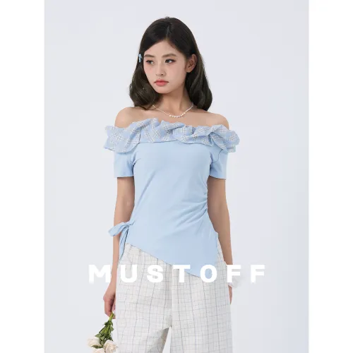 MUSTOFF T Shirts Women's Blue