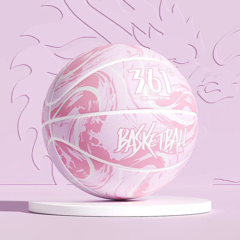 361° Rubber Basketball Cherry Blossom Pink White Size 7 Ball Training Unisex-1