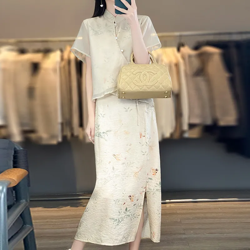 CASAMIA Cheongsams Women's Beige Apricot-5