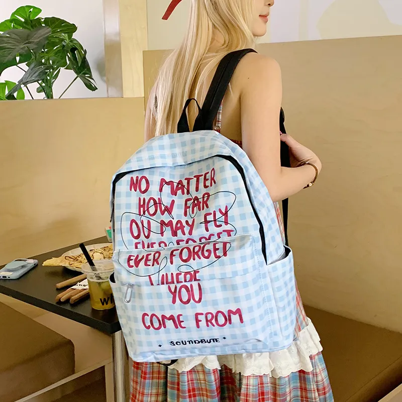 O'ROTA Nylon Backpack Women's Blue-4