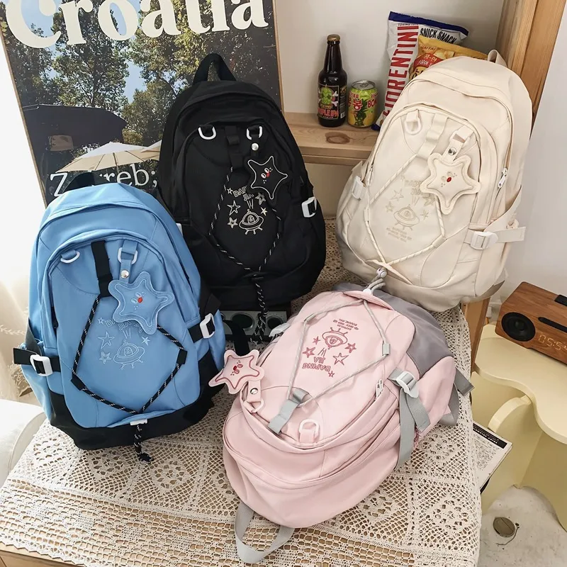 O'ROTA Nylon Backpack Unisex Multicolor-6