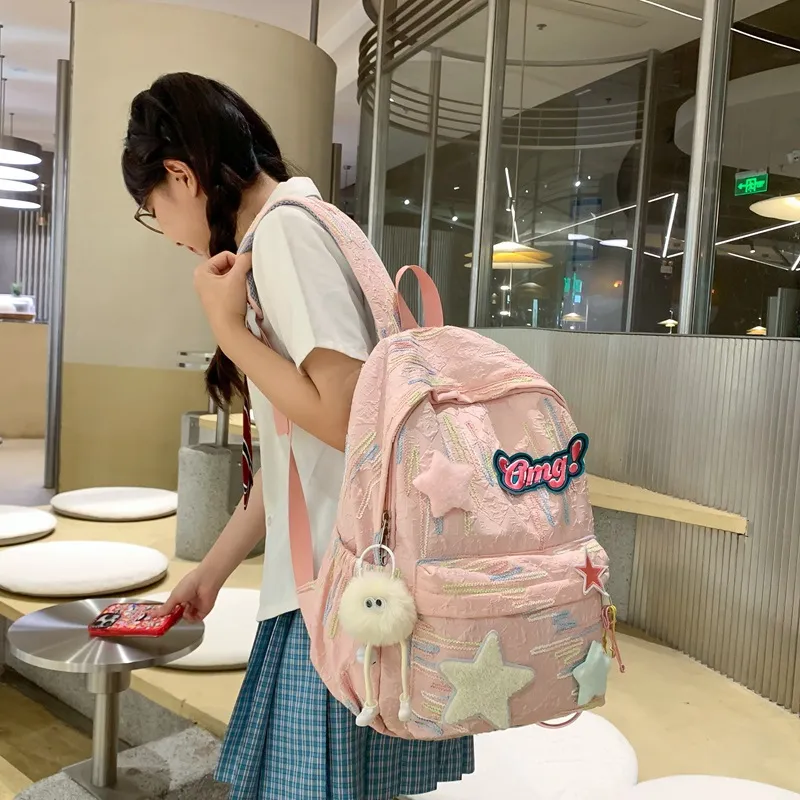 O'ROTA Nylon Backpack Large Size Women's Multicolor-2