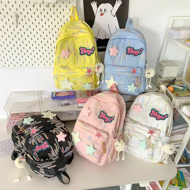 O'ROTA Nylon Backpack Large Size Women's Multicolor-4