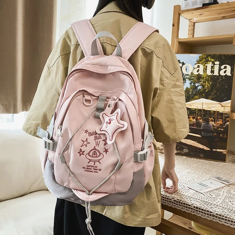 O'ROTA Nylon Backpack Unisex Multicolor-2