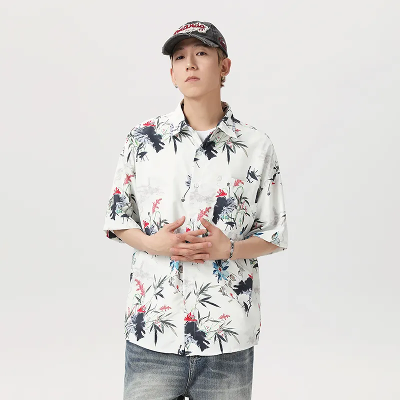 HIKZ Shirts Unisex Beige Floral-6