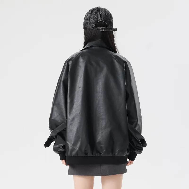 HIKZ Leather Jacket Unisex Black-2