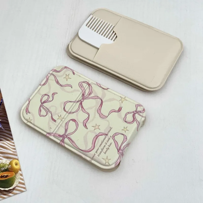 Gentle Welcome Comb And Mirror Set, Cute Foldable Portable Pocket, Mini Makeup Mirror For On The Go Make Up Mirrors-5