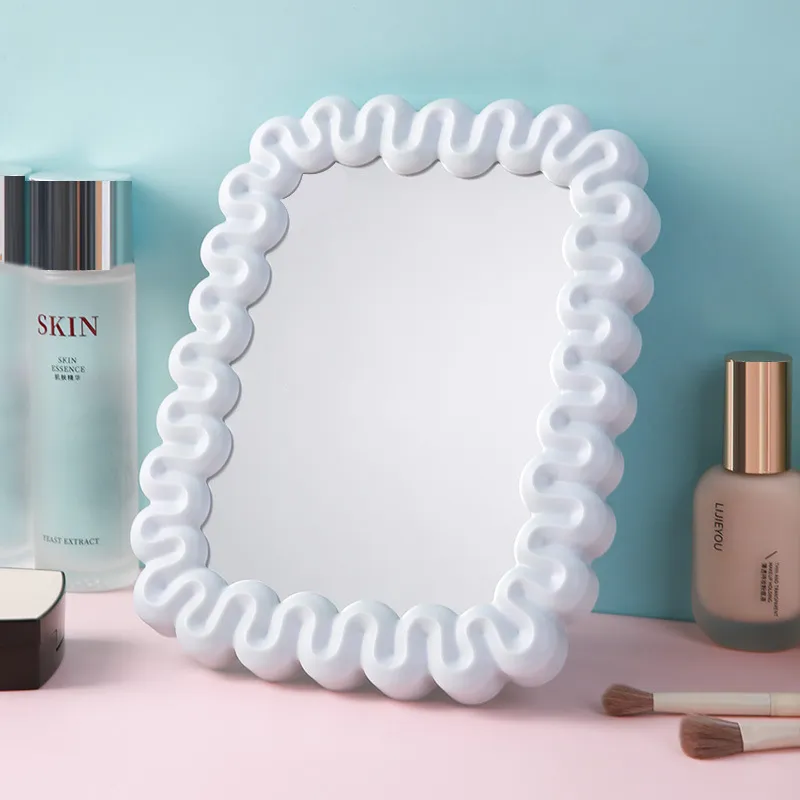 Gentle Welcome Plastic Cream Style Portable Foldable Single Side Make Up Mirrors-7
