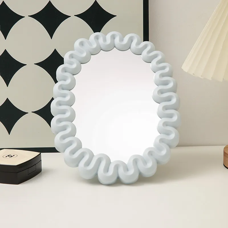 Gentle Welcome Plastic Cream Style Portable Foldable Single Side Make Up Mirrors-15