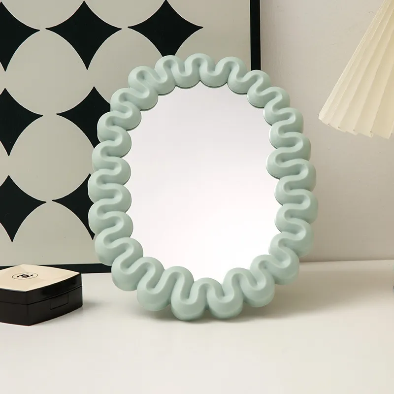 Gentle Welcome Plastic Cream Style Portable Foldable Single Side Make Up Mirrors-13