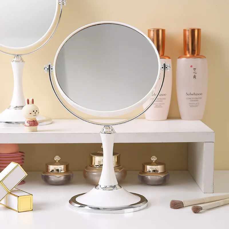 Gentle Welcome Cream Style, Scalable Rotating Cute Good Looking Double Sided Make Up Mirrors-2
