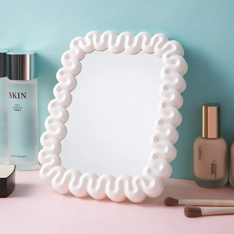 Gentle Welcome Plastic Cream Style Portable Foldable Single Side Make Up Mirrors-1