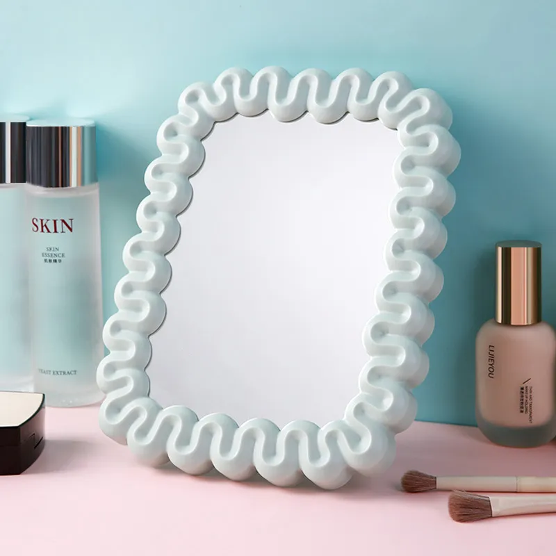Gentle Welcome Plastic Cream Style Portable Foldable Single Side Make Up Mirrors-5
