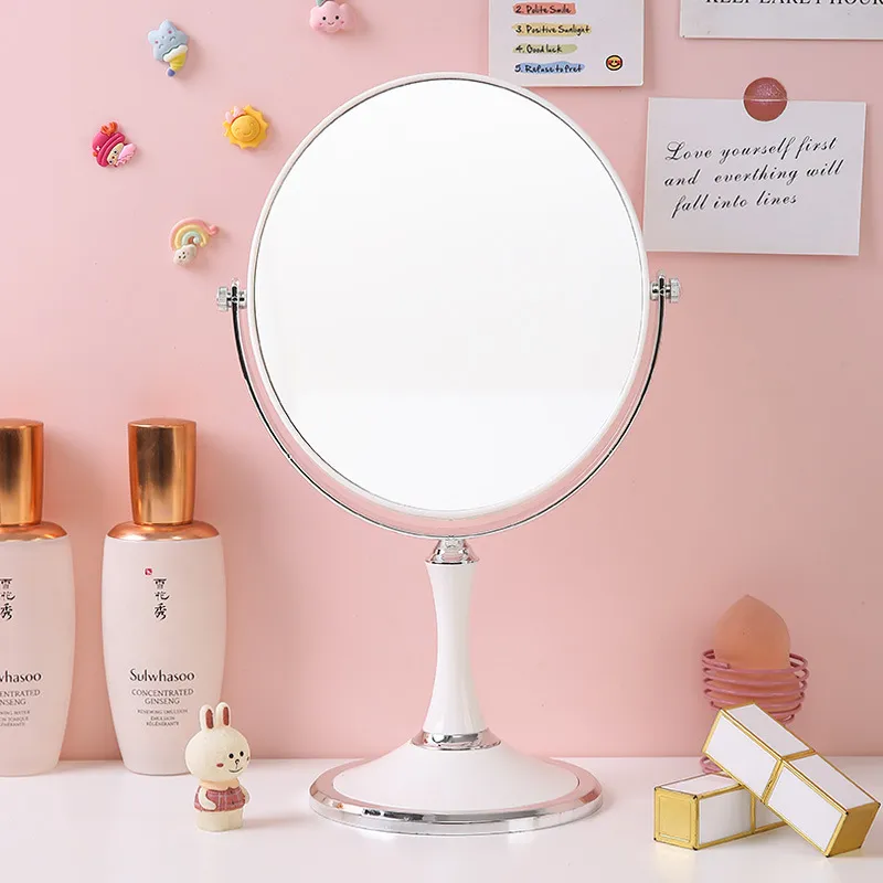 Gentle Welcome Cream Style, Scalable Rotating Cute Good Looking Double Sided Make Up Mirrors-10