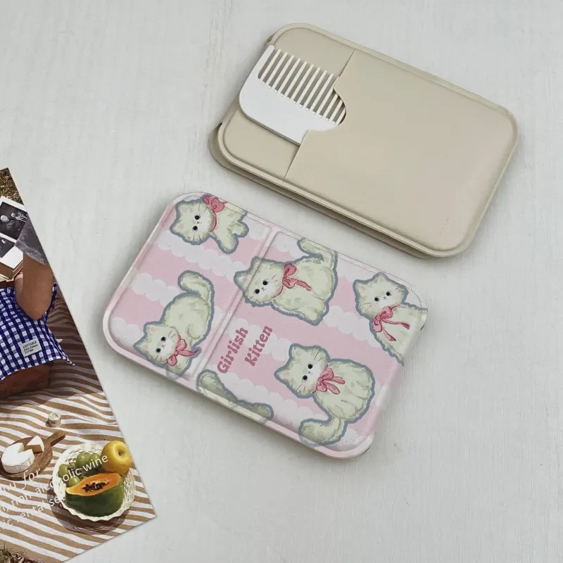 Gentle Welcome Comb And Mirror Set, Cute Foldable Portable Pocket, Mini Makeup Mirror For On The Go Make Up Mirrors-3