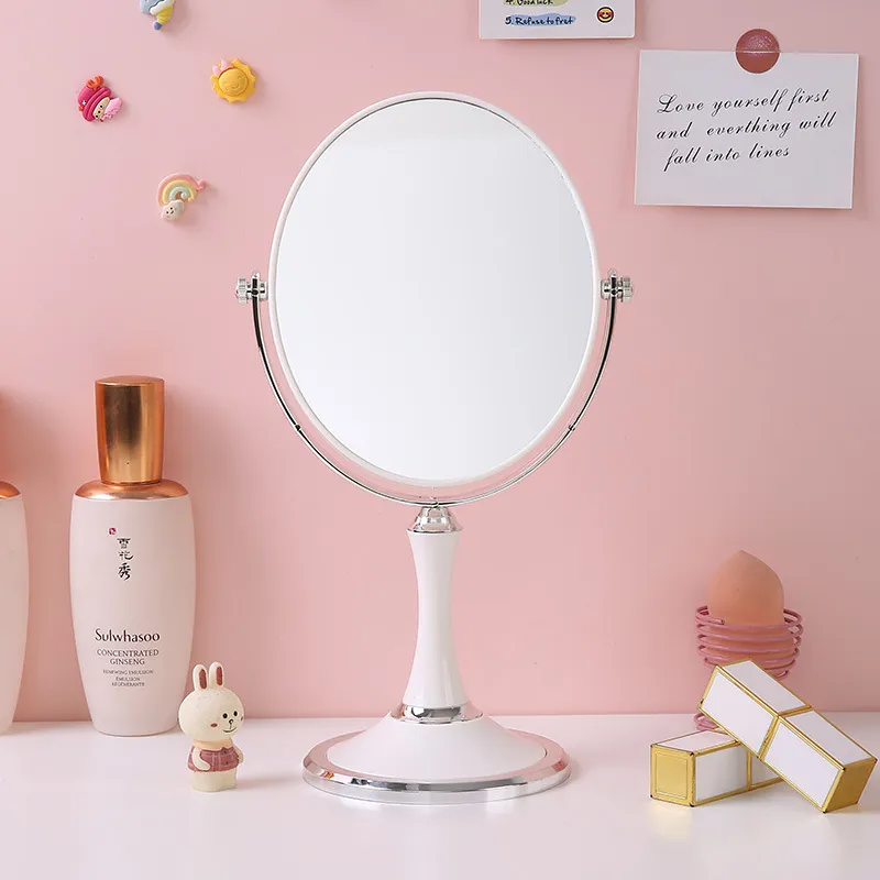 Gentle Welcome Cream Style, Scalable Rotating Cute Good Looking Double Sided Make Up Mirrors-6