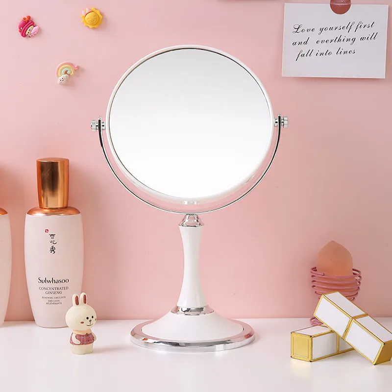 Gentle Welcome Cream Style, Scalable Rotating Cute Good Looking Double Sided Make Up Mirrors-1