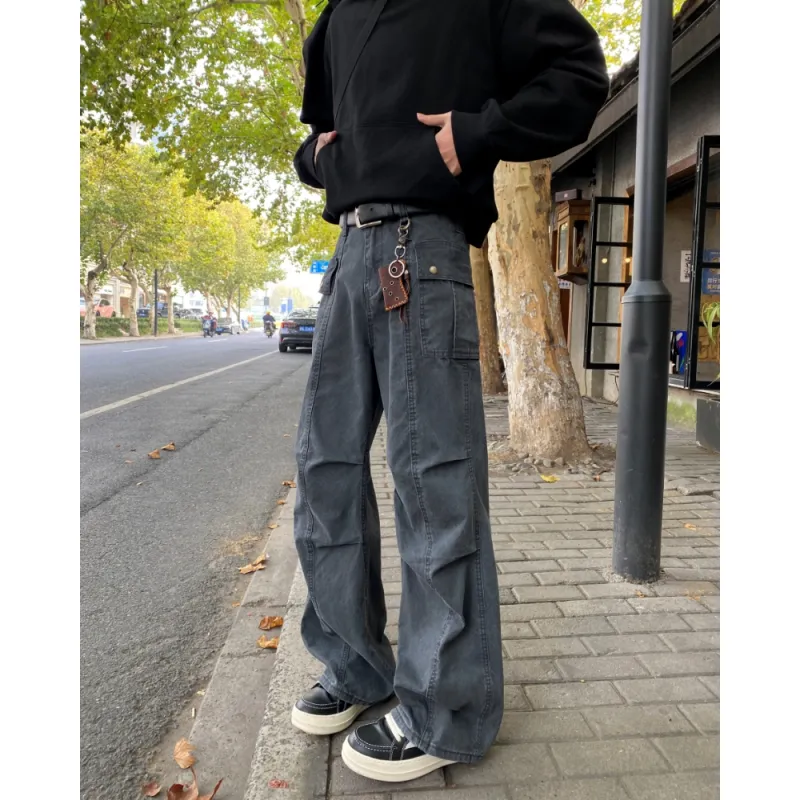 PAINT STAIN Workwear Style Pants Unisex-12