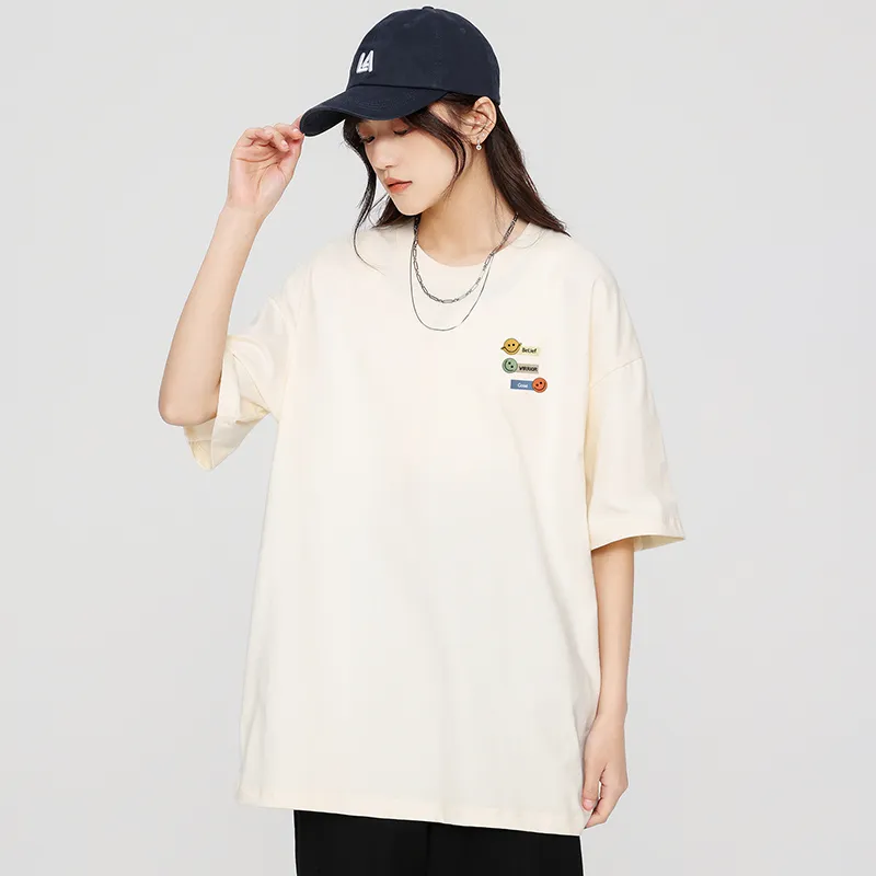 Cotton Gene Drop Shoulder Sleeve T Shirt Women's-3