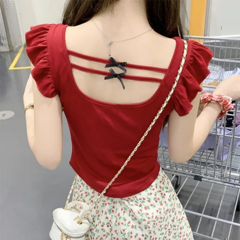 Cotton Gene Crop Tops Women's-4