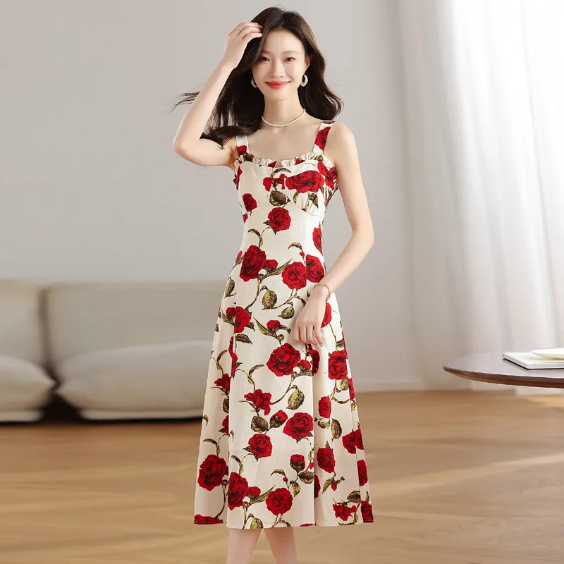Cotton Gene Slip Dresses Women's Image Color 8308-3