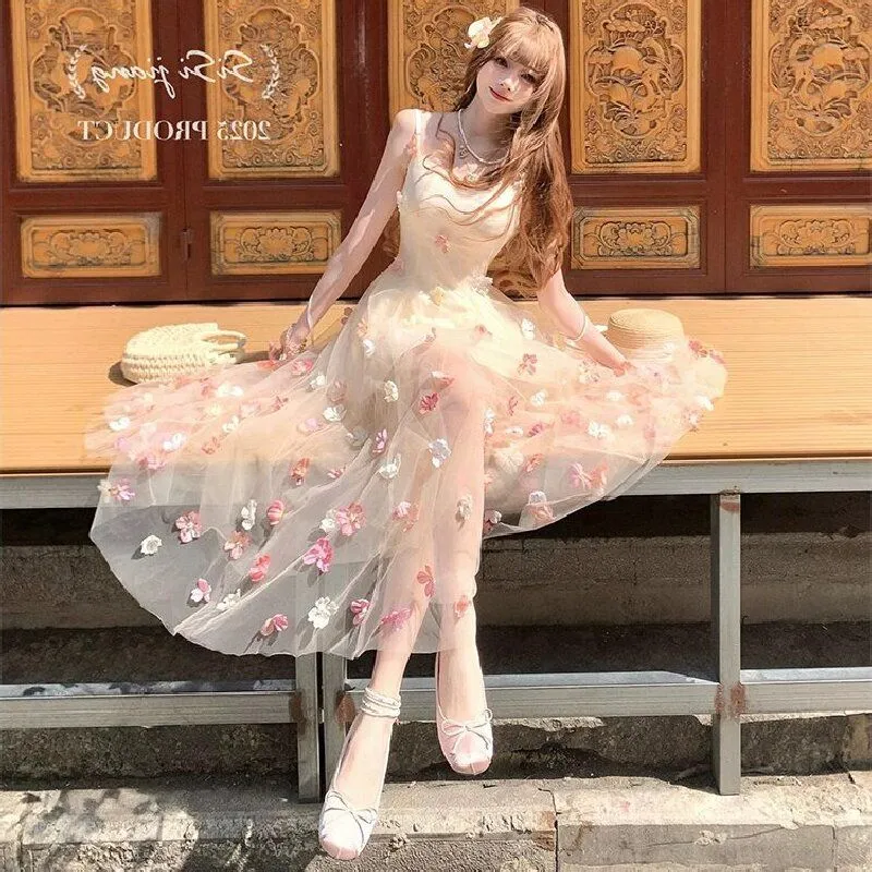 Cotton Gene Slip Dresses Women's Image Color 461-5