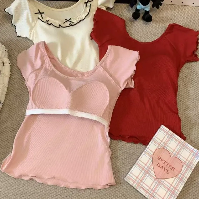 Cotton Gene Crop Tops Women's-5
