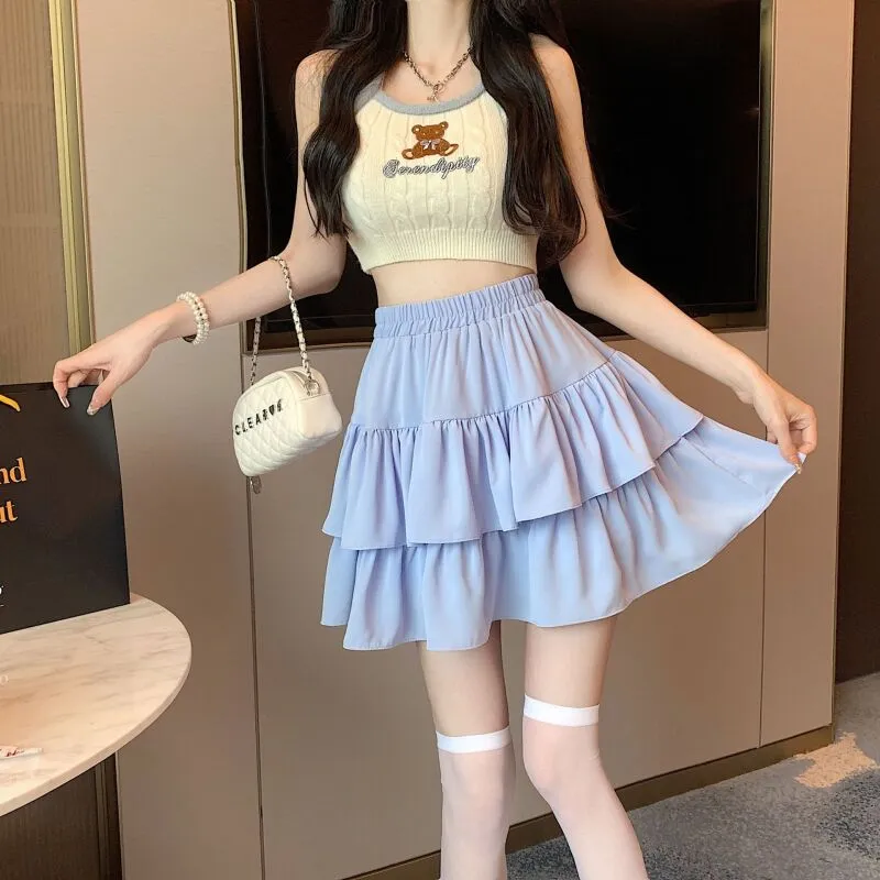 Cotton Gene Casual Short Skirts Women's-3
