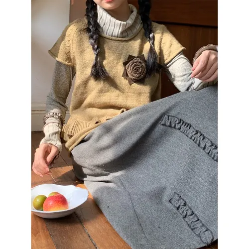 HUOLIDEDITU Knitted Fabric Sweater Women's