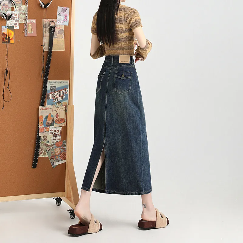 The New Age Family Denim Long Skirt Women's Blue-2