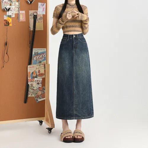 The New Age Family Denim Long Skirt Women's Blue