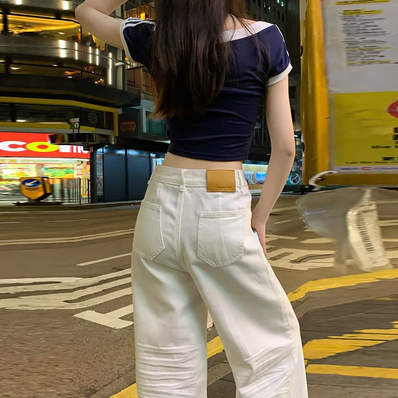 The New Age Family Jeans Women's White-5