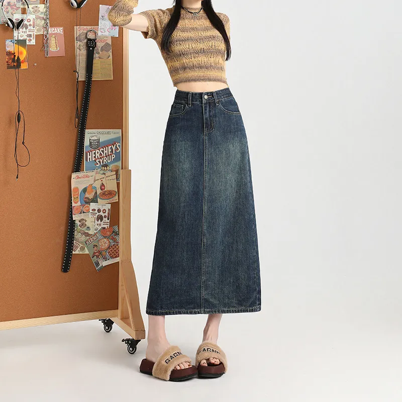 The New Age Family Denim Long Skirt Women's Blue-6