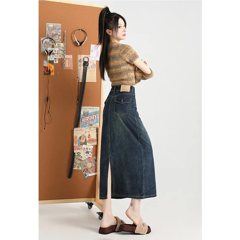 The New Age Family Denim Long Skirt Women's Blue-1