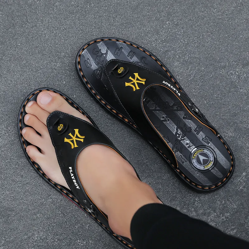 Playboy Odor Resistant Abrasion Resistant Slip Resistant Flip Flops Men's-5