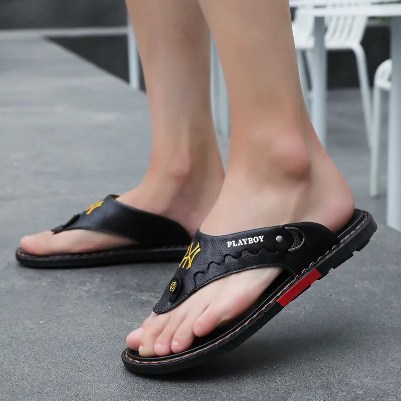 Playboy Odor Resistant Abrasion Resistant Slip Resistant Flip Flops Men's-4