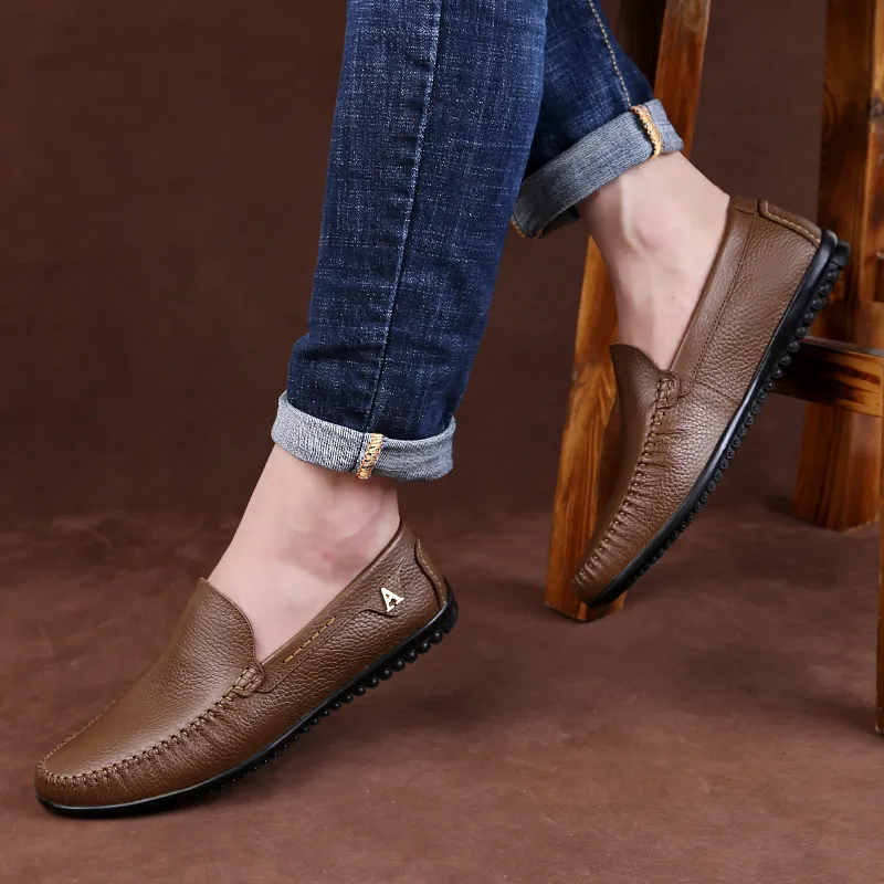 LEXON Gommino Loafers Unisex Black/Dark Brown/Khaki-10