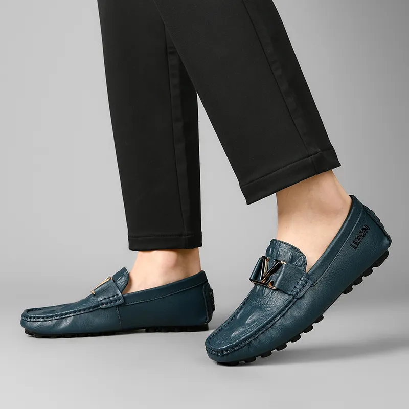 LEXON Gommino Loafers Men Black/White/Gray-11