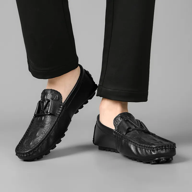 LEXON Gommino Loafers Men Black/White/Gray-3