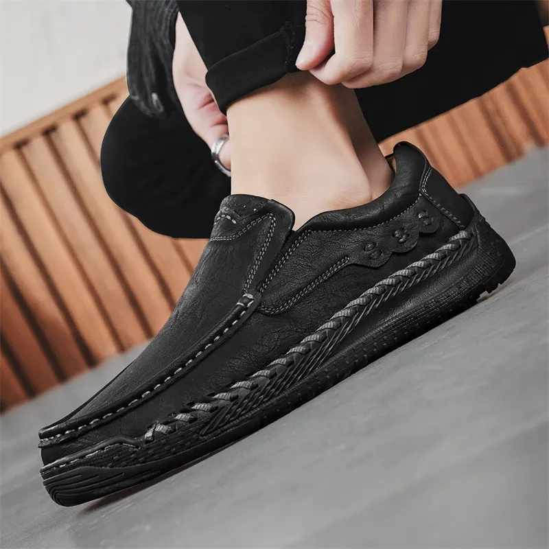LEXON Men's Casual Shoes Men Low Top Black/Khaki/Dark Brown-4