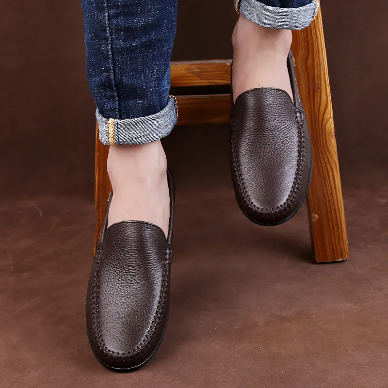 LEXON Gommino Loafers Unisex Black/Dark Brown/Khaki-7